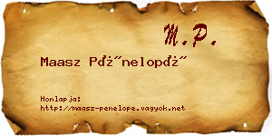 Maasz Pénelopé névjegykártya